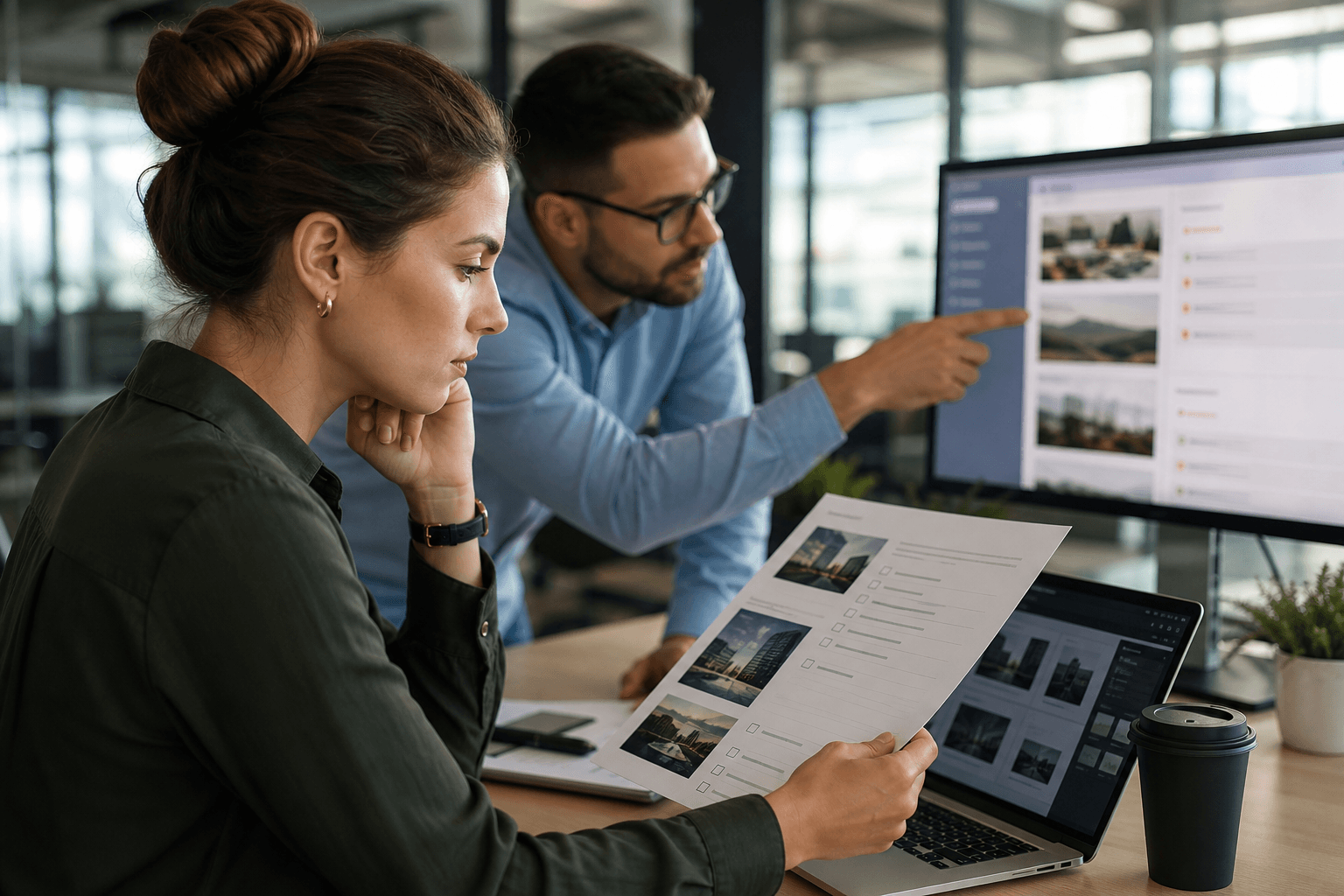 Hero image of marketers reviewing ad creative and a policy checklist while diagnosing rejected Meta Ads.